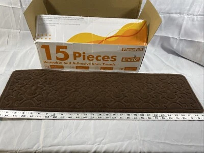 FlowaFoli 15 piezas reutilizables autoadhesivas peldaños de escalera marrón 18”X30” Foto 1 de 4