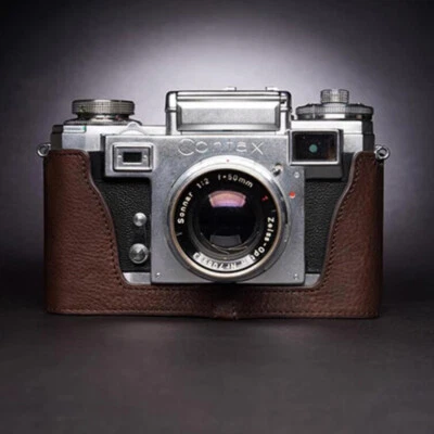 Capa bolsa meia câmera couro genuíno real para ZEISS IKON CONTAX iiiA IIA - Imagem 1 de 4