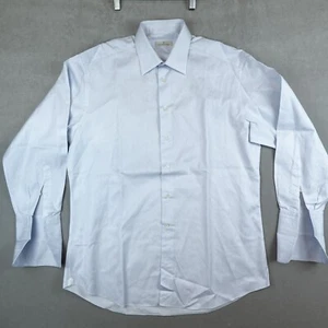 Ermenegildo Zegna Shirt Mens 41/16 Blue Long Sleeve Cotton French Cuffs - Picture 1 of 9