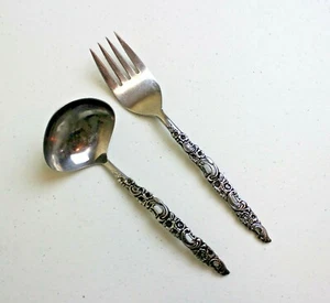 NORTHLAND STAINLESS OLD BAROQUE LADLE and MEAT FORK JAPAN - Picture 1 of 6