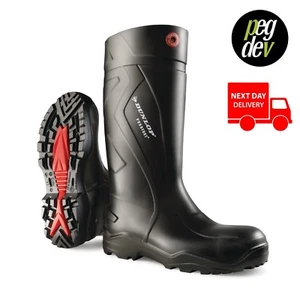 PUROFORT+ FULL SAFETY BLACK WELLY WELLINGTON BOOT WELLIES SIZES 6-13  - Picture 1 of 1