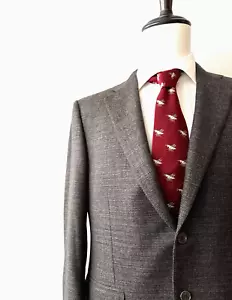 Canali Recent Sport Coat Jacket Men's 40R Gray-Taupe Textured Wool Working Cuffs - Picture 1 of 12