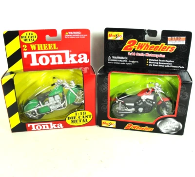 Tonka Maisto Indian 1/18 Diecast Motocicleta Coleccionable con 2 Ruedas Bicicleta Lote Foto 1 de 4