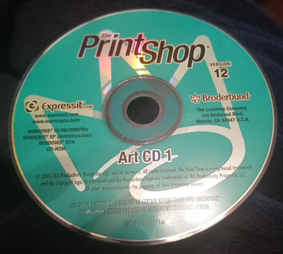 Broderbund The Print Shop Version 12 Art CD 1 [CD-ROM,PC Win 95/98 & NT] - Image 1 of 1
