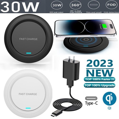 30W Wireless Fast Charger Pad &36W Wall Charger For Samsung S23 S22 S21 Ultra 5G