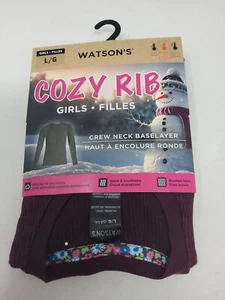 Watson's Cozy Rib Girls Crew Neck Baselayer Size Large Burgundy - Picture 1 of 2