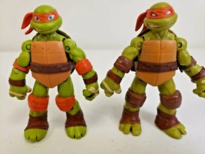 LOT OF 2- Teenage Mutant Ninja Turtles Michaelangelo Action Figures 2012 & 2016 - Picture 1 of 3