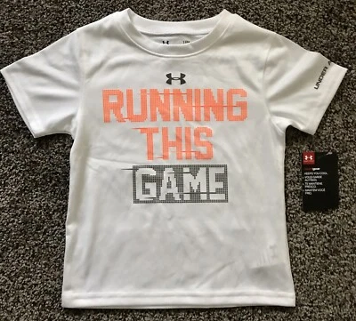 NUEVO CON ETIQUETAS UNDER ARMOUR HeatGear “Running This Game” Camisa Niño Talla: 18 Meses, $32 Foto 1 de 4