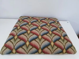 Vintage Handmade Chevron Design Seat Approx Size 48cm X 37cm Antique - Picture 1 of 23