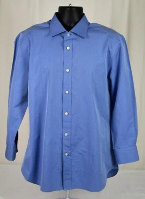 NWT Custom $795 KITON French Blue Diamond Weave Casual Shirt Slim Fit Sz XL - Image 1 of 4