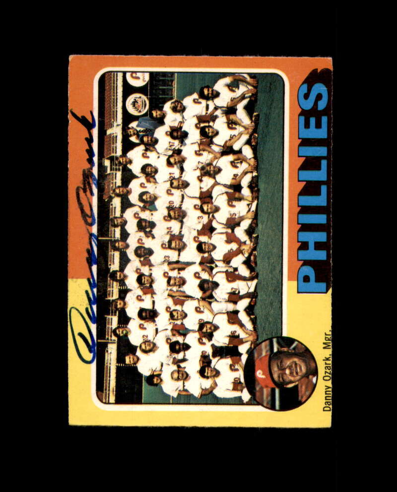 Danny Ozark Signed Rare 1975 Topps O-Pee-Chee Team Philadelphia Phillies Autogra
