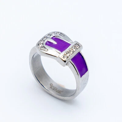 Ladies Purple Buckle Ring or Wedding Band  201 - Image 1 of 2