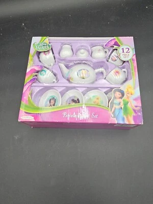 NIV 2014 Disney Fairies 12 Piece Porcelain Tea Set Tinkerbell Jakks Pacific - Image 1 of 4