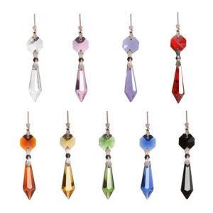20Pcs 38MM Color Crystal Chandelier Prisms Replacement Icicle Drop Lamp Parts - Picture 1 of 14