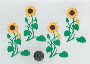 Sunflower Die Cuts, 2-1/4" x2", 4 pcs. Flower Die Cuts, Scrapbooking, Kansas - Picture 1 of 1