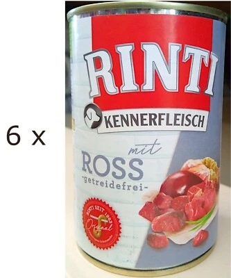 6 x 400 g Rinti Kennerfleisch Ross (€ 9,15/kg) Hundefutter nass getreidefrei - Bild 1 von 4