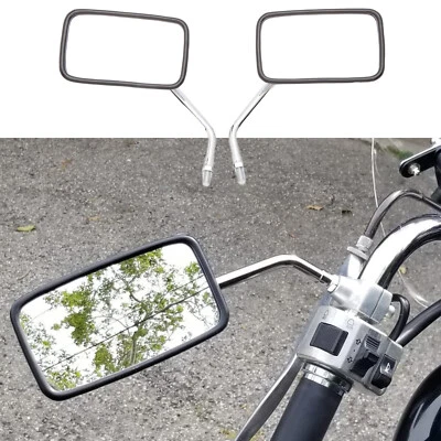 8mm/10mm Chrome Rectangle Motorcycle Rear View Mirrors For Honda Ruckus 50 NPS50 - Image 1 of 4