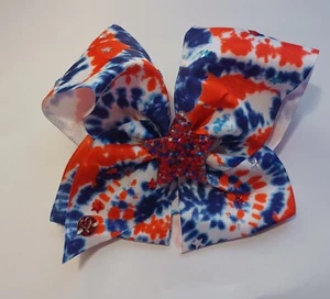 Jojo Siwa Hair Bow Red White & Blue Tie Dye 4th Of July Stars Patriotic  7" EUC - Picture 1 of 2