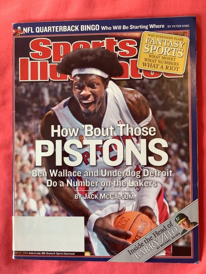 BEN WALLACE SPORTS ILUSTRADO SEM ETIQUETA DETROIT PISTÕES BASQUETE - Imagem 1 de 1