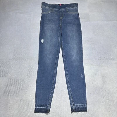 Spanx Distressed Skinny Ankle Jeans Women’s Small Raw Hem Pull On Stretch Denim - Image 1 of 4