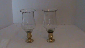 HOMCO Tall Etched Wheat PEG Votive Cup Candle Holders, PAIR, NS41A - Picture 1 of 10