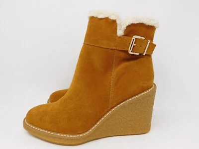 Женские сапоги на танкетке Franco Sarto Ulayna ботильоны на каблуке желтовато-коричневые замшевые шерпа на молнии - Изображение 1 из 4