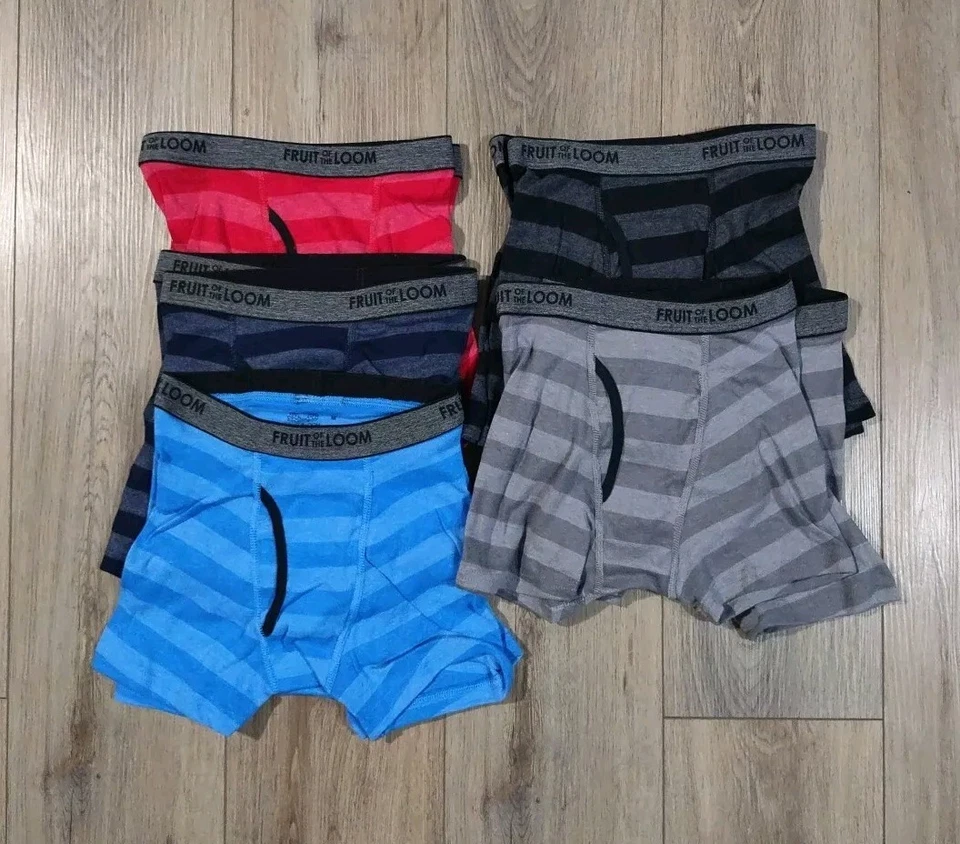 Fruit of The Loom Boys Medium Multi Striped Boxer Briefs Mega Value 10 Pack