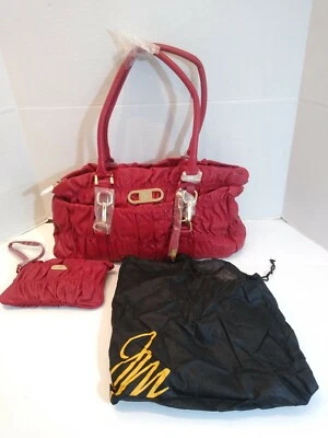 NEW H&M Women's Expandad Red Ruched Quilted Handbag Purse with Wallet - Image 1 of 4