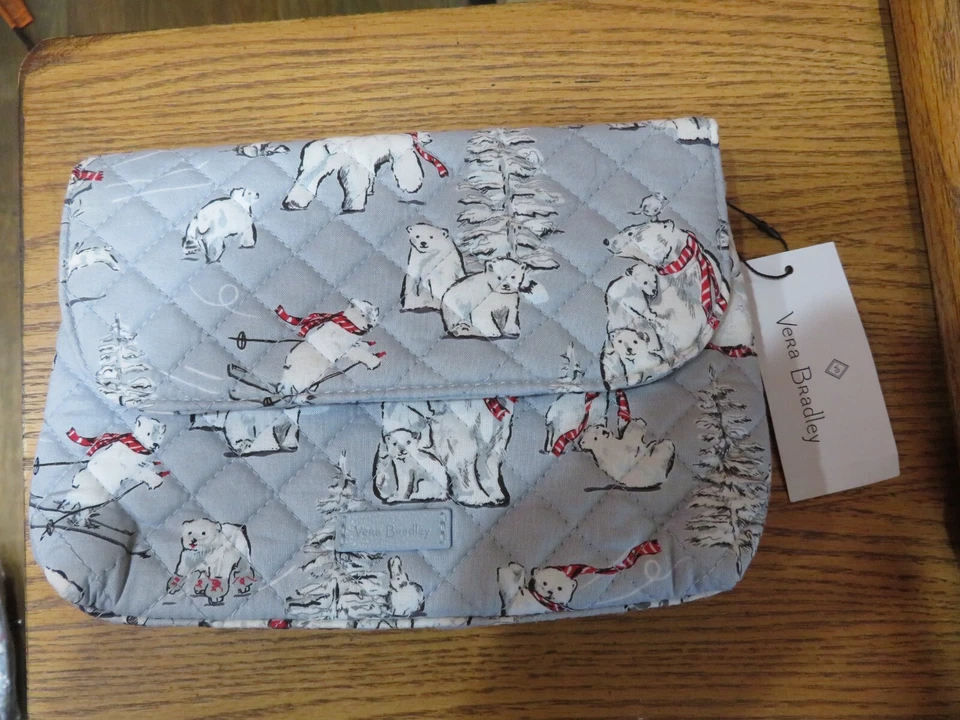 Vera Bradley Beary Merry Iconic Brush & Cosmetic Case