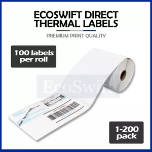 1-200 Rollen 100/Rolle 4x6 Zebra 2844 Eltron EcoSwift Direkt Thermodrucker Etikett - Bild 1 von 8
