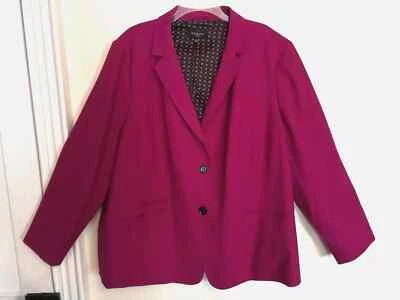 Blazer Talbots Mujer 22W Plus Chaqueta Púrpura Mezcla Lana Traje Abrigo Abotonado Trabajo Foto 1 de 4