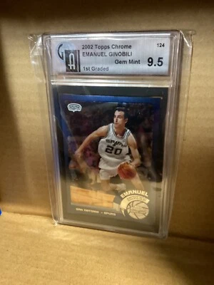 Emanuel Ginobili 2001-02 Topps Chrome Rookie Card San Antonio Spurs NBA #124 - Image 1 of 2