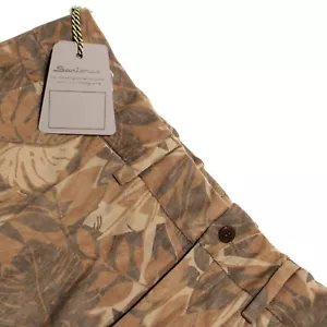 Sartorio Kiton NWT Cargo / Casual Pants Size 52 (36 US) In Brown Floral Cotton - Picture 1 of 15