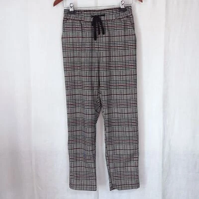 Pantalón Joe B Negro Blanco Pata de Gallo Cuadros Tiro Alto Pierna Recta Talla Med Foto 1 de 4