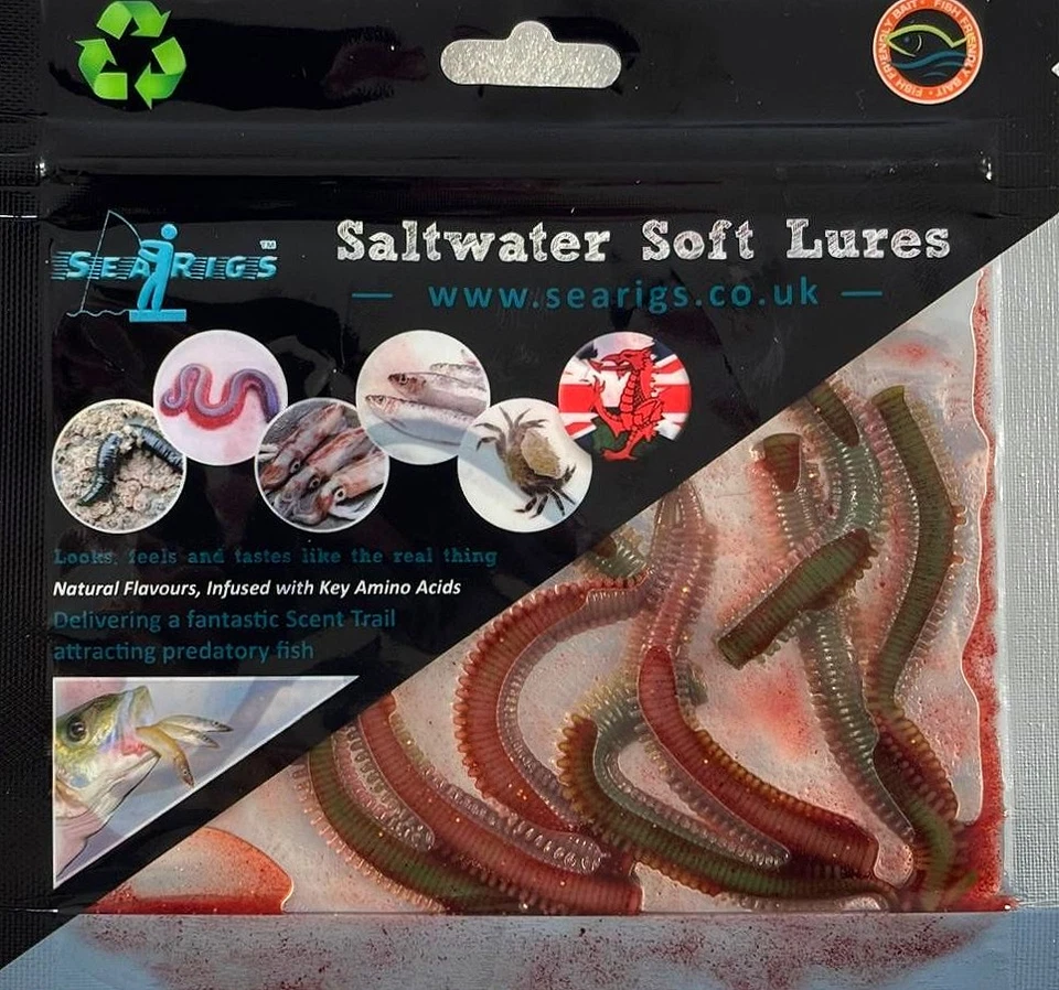 3" Ragworm Lures - Flavoured with Natural Ragworm Bait Oil GEL  Sea Fishing  LRF - Image 1 of 1