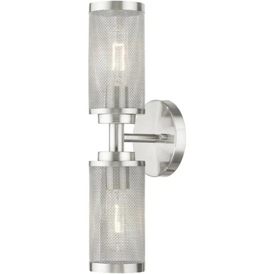 Aplique de pared Livex Lighting 14122-91 Industro 2 luces 5 pulgadas níquel cepillado Foto 1 de 4
