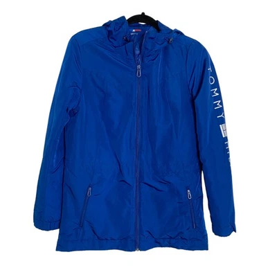 Tommy Hilfiger Chaqueta de Lluvia Cremallera Completa Para Hombre S Azul Real Forrada con Capucha Bolsillos con Cremallera Foto 1 de 4