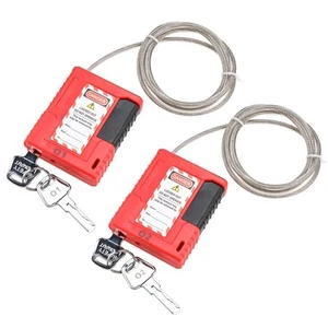 Lockout Tagout Cable Lock, Integrated Cable and Padlock Design with 2 Keys, 5... - Picture 1 of 8