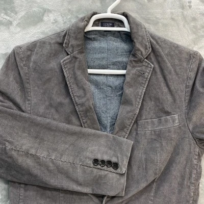 J Crew Blazer Hombre Pequeño Pana Traje Deporte Abrigo Chaqueta Dos Botones Informal Gris Foto 1 de 4