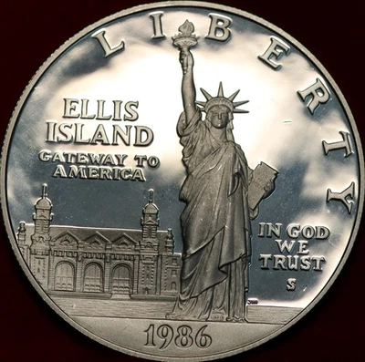 Uncirculated Proof 1986-S San Francisco Mint Ellis Island Silver Dollar - Image 1 of 2