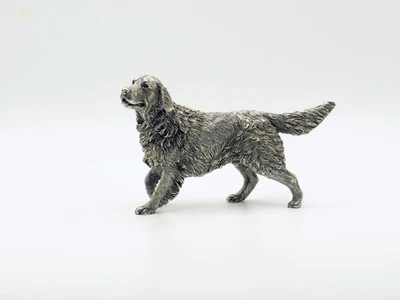 Sterling Silver Golden Retriver Dog Figurine Fully Hallmarked Mappin And Webb - Image 1 of 4
