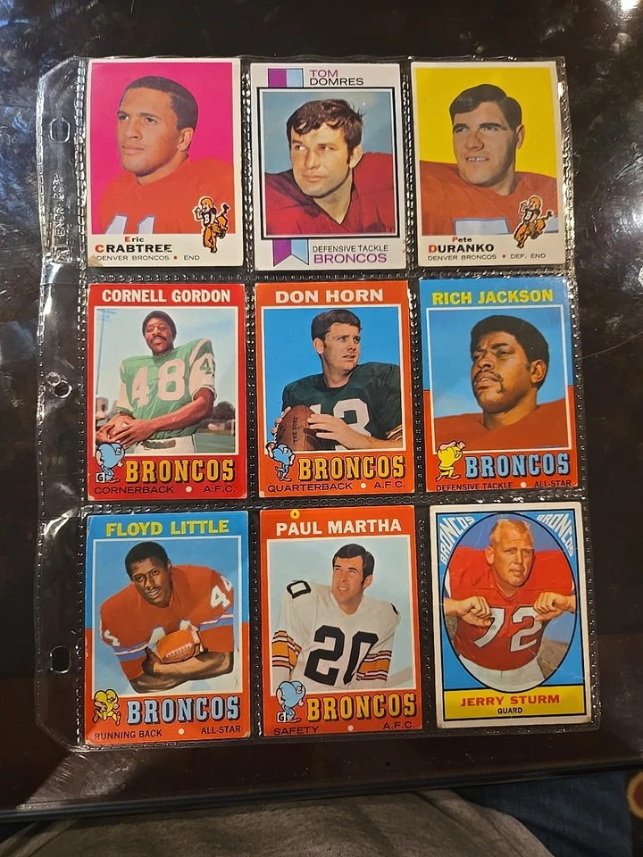 Vintage  Denver Broncos  Football Cards. Floyd Little! - Image 1 of 4