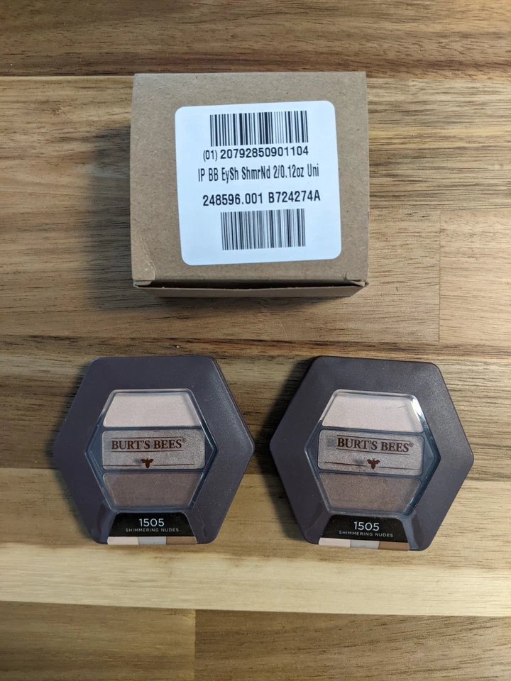 2 x Sombra de ojos Burt's Bees sellada | 1505 - Desnudo brillante | ¡NUEVA en caja! Foto 1 de 3