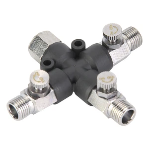 1/8 Airbrush-Verteiler 3-Wege-Luftschlauchverteiler Mit Drehknopfventil - Bild 1 von 7