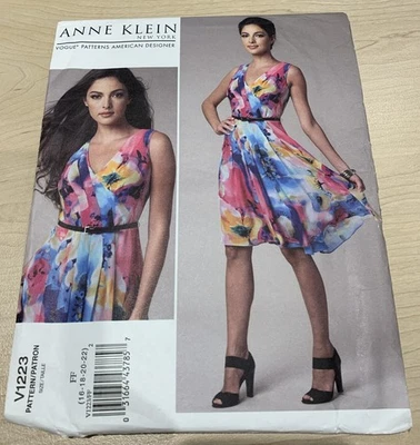 Vogue Pattern V1223 - Anne Klein - Misses Dress - Size 16 18 20 22 - Image 1 of 3
