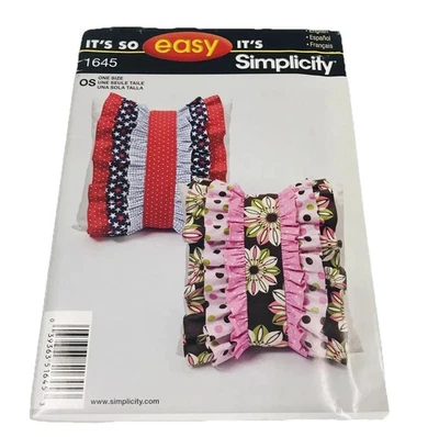 Simplicity 1645 Pillow With Detachable Ruffle Sewing Pattern Cushion Cover UNCUT - image 1 of 4