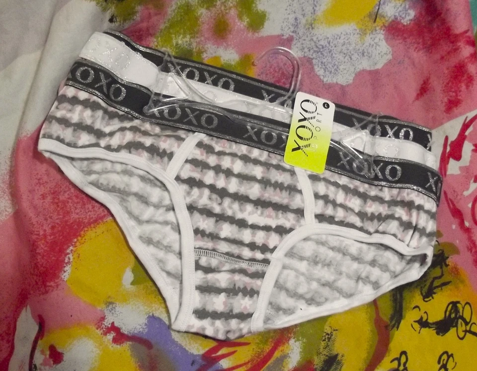 3 件全新 XOXO INTIMATES XO8626 3PKW 签名腰棉裤内裤 L — 第 1/2 张图片