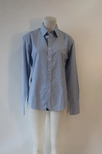 Camisa de vestir para hombre Untuckit azul, blanco a rayas 100 % algodón con botones S - Imagen 1 de 7