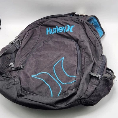 Mochila Hurley Skater Bolso Escolar Libro Negro Azul Foto 1 de 2