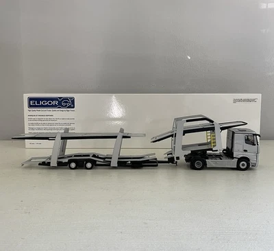 MERCEDES BENZ  ACTROS 5 TRUCK CAR TRANSPORTER 1:43 🚨 WoW Silver Display Carrier - Image 1 of 4